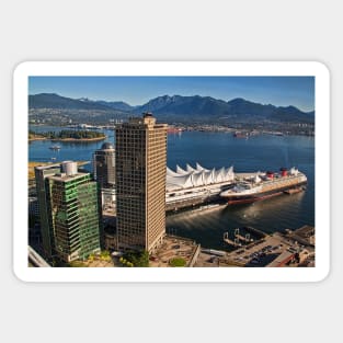 Canada. Vancouver, BC. Looking at Canada Place. Sticker